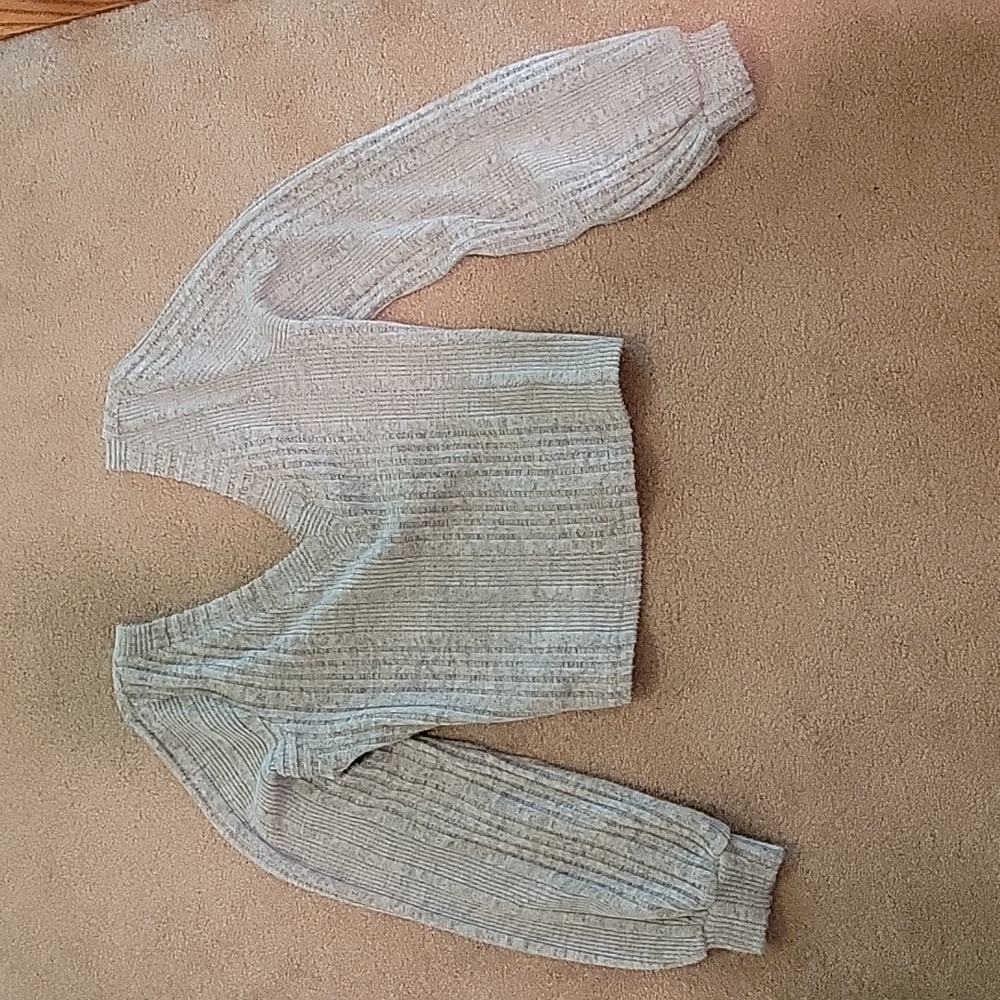V Neck Rib Knit Sweater